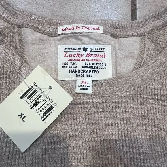 Lucky Brand Men's XL Gray Long Sleeve Thermal T-Shirt - Picture 2 of 6